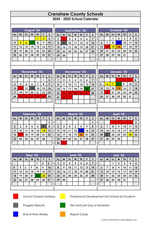 school calendar